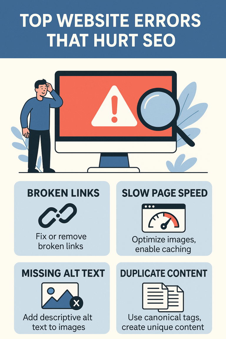 Top Website Errors That Hurt SEO – And How to Fix Them