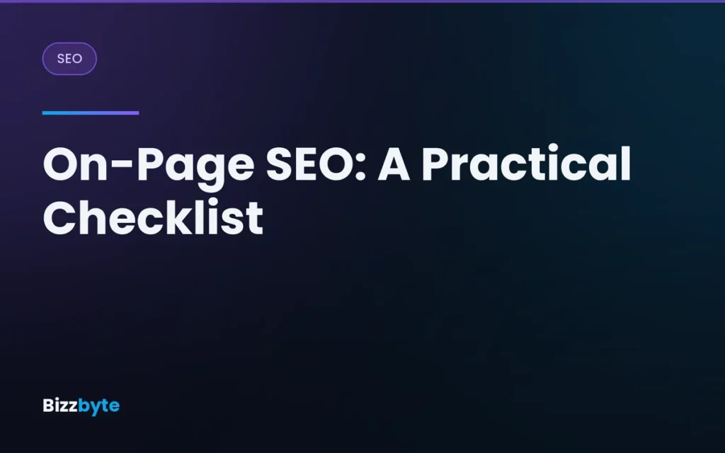 On-Page SEO: A Practical Checklist